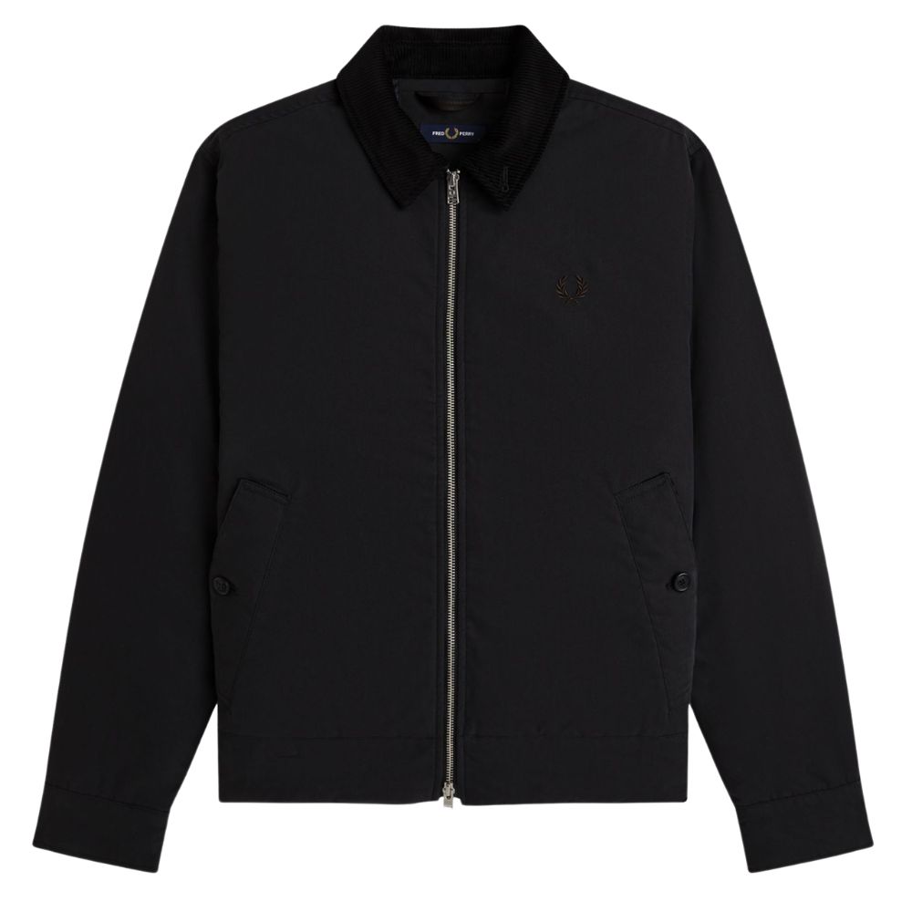 Fred Perry Black Cotton Caban Jacket