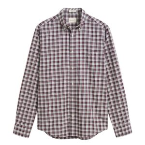 GANT Regular Fit Checked Poplin RED WINE Shirt