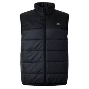 Lacoste Black and Grey Hooded Puffer Gilet