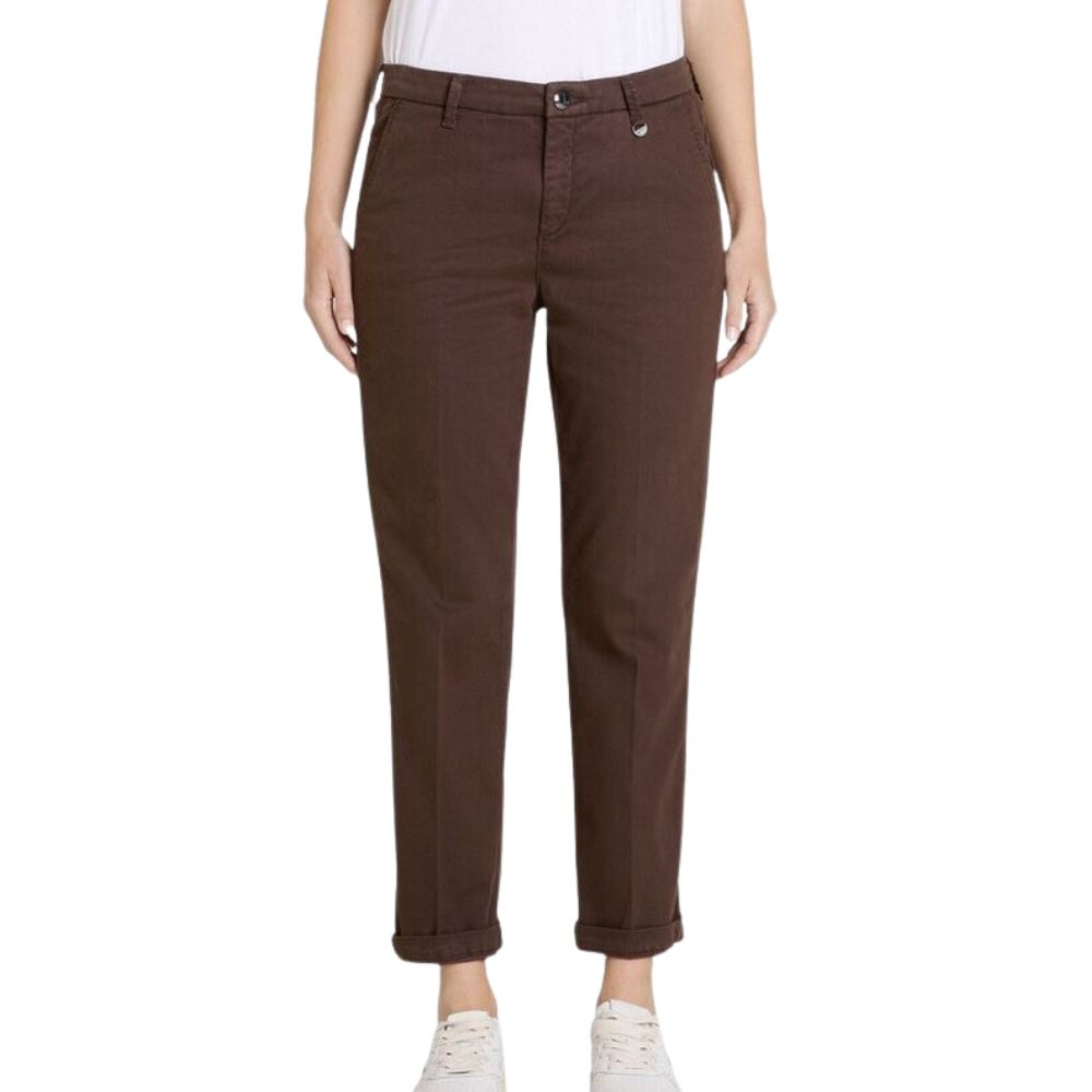 MAC Women Brown Turn Up Chinos