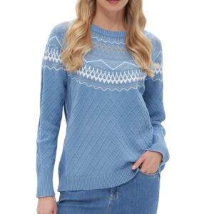 Passioni Blue Fair Isle Pattern Jumper