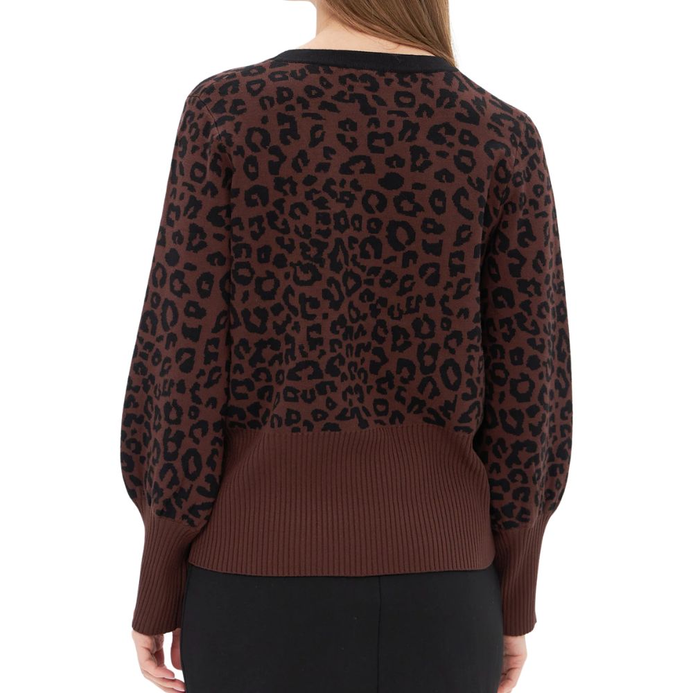 Passioni Brown Leopard Print Cardigan