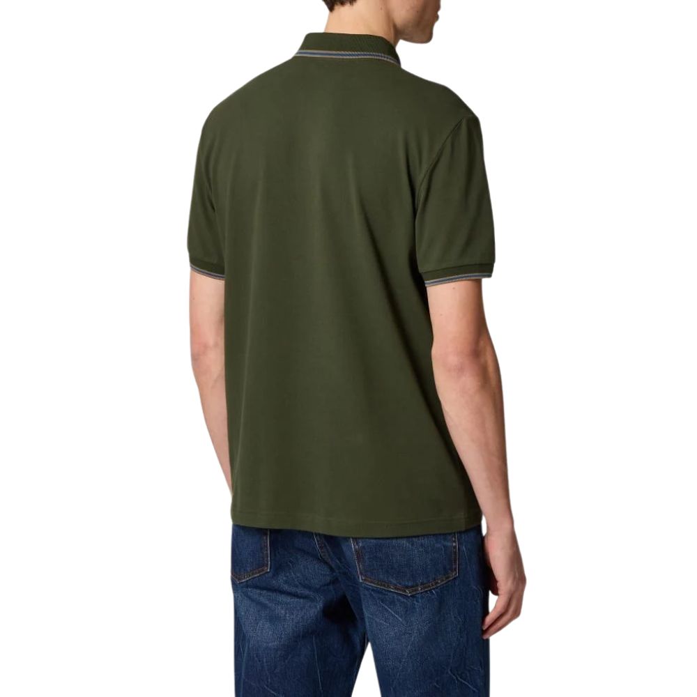 Paul Smith Green Polo Shirt with Contrast Stripes