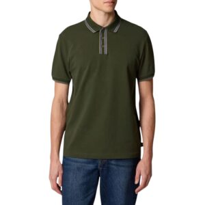 Paul Smith Green Polo Shirt with Contrast Stripes