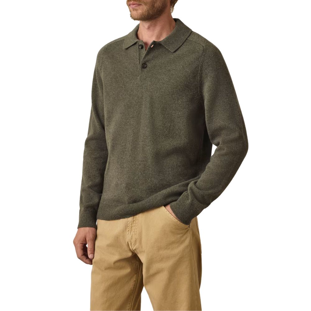 Paul Smith Mens Merino Wool Knitted Green Long Sleeve Polo Shirt 1