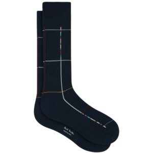 Paul Smith 'Signature Stripe' Check Navy Socks