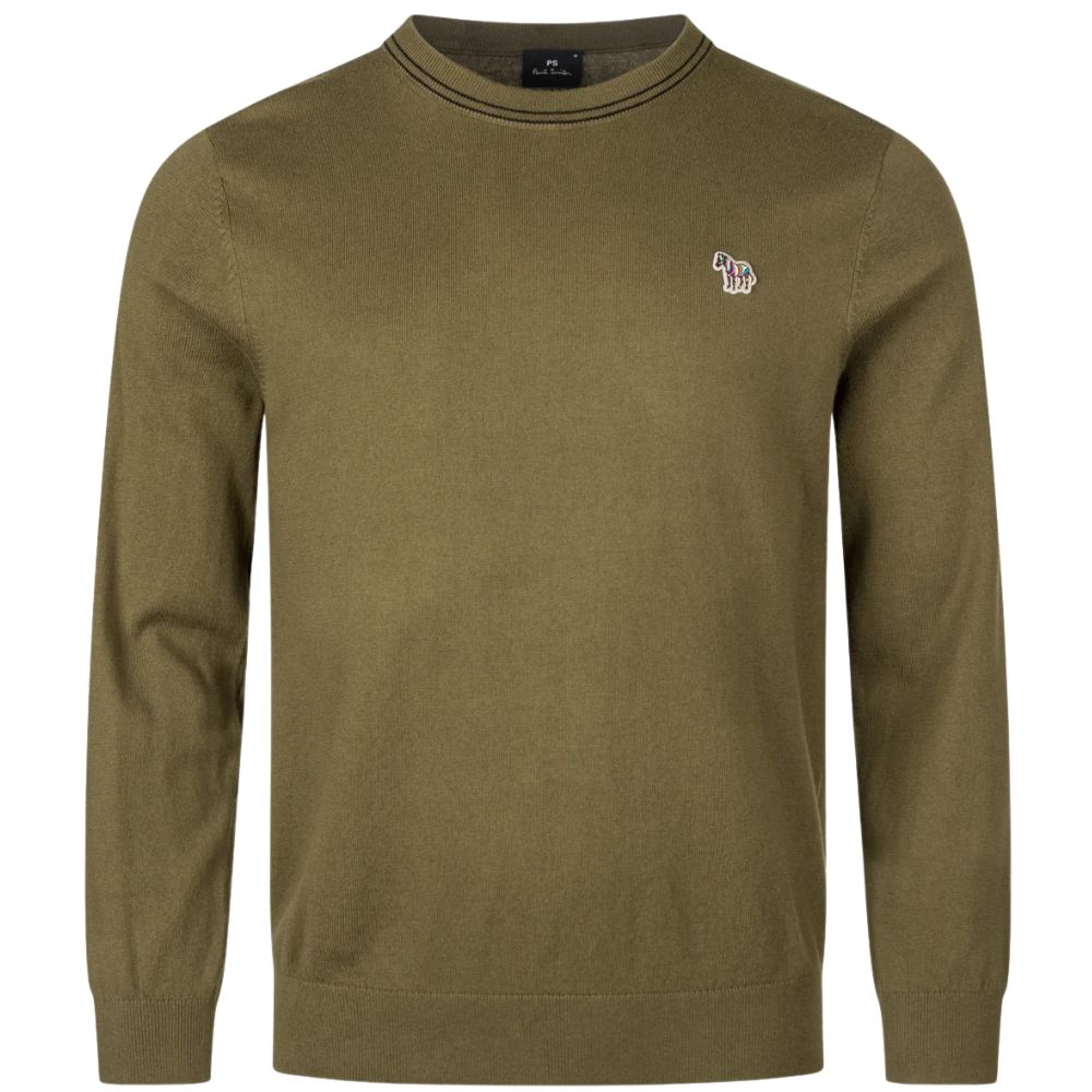 Paul Smith Zebra Badge Green Crew Neck Jumper