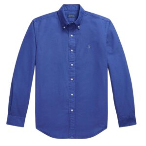 POLO RALPH LAUREN Blue Custom Fit Garment Dyed Oxford Shirt