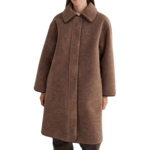Yerse Brown Shearling Effect Coat