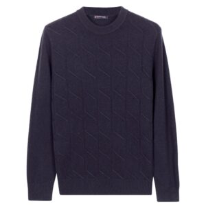 Giordano Ivrea Cable Knit Crew Neck Navy Jumper