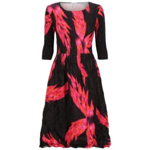 Alquema Black Dress with Pink Floral Print