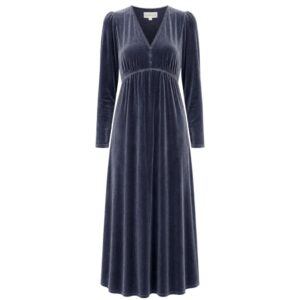 Aspiga Kyrsty Grey Velvet Midi Dress
