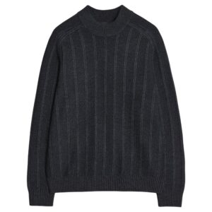 BOSS Navy Knitted Turtleneck Jumper