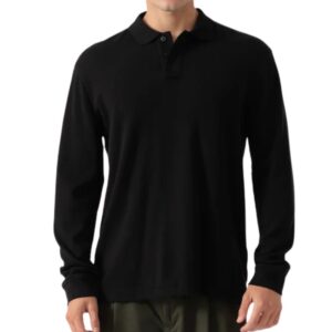 BOSS Petempestolong Black Long Sleeve Polo Shirt