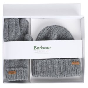 Barbour Women Pendle Grey Hat and Gloves Gift Box