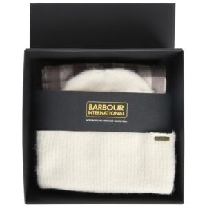 Barbour Women's Kemora Cream Beanie and Scarf Gift Set