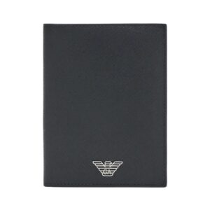 EMPORIO ARMANI Regenerated Saffiano Leather Passport Holder With Eagle Plate