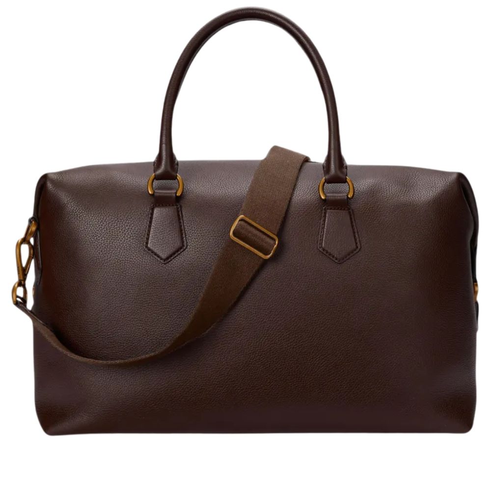 Polo Ralph Lauren Pebbled Brown Leather Duffel
