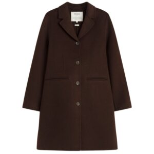 Yerse Brown Wool Blend Midi Coat